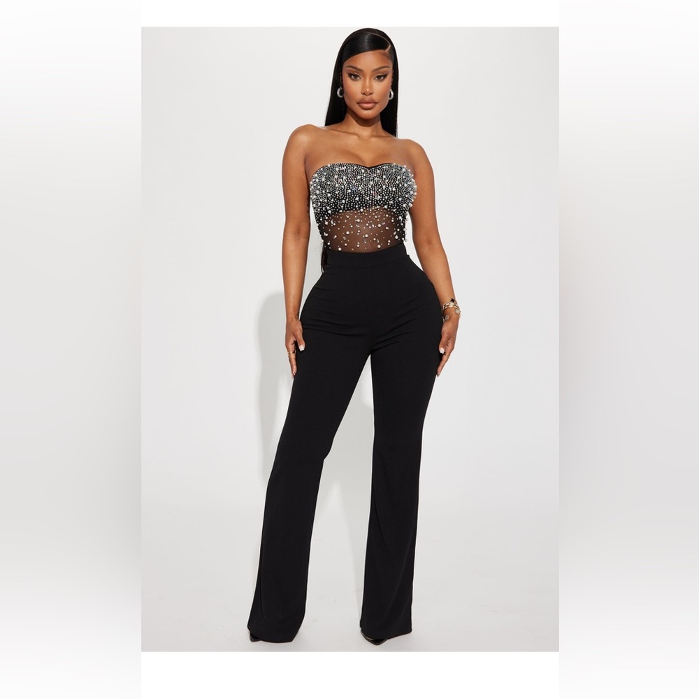 Dream Girl Embellished Jumpsuit - Black